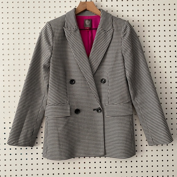 Vince Camuto Black & White Houndstooth Blazer Jacket - Picture 8 of 8